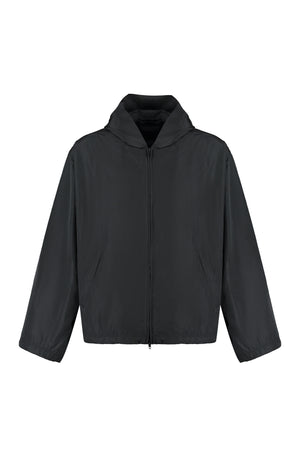 Technical fabric hooded full-zip jacket-0